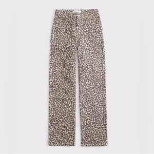 Abercrombie & Fitch Leopard Print High Rise 90s Relaxed Jeans Curve Love size 32
